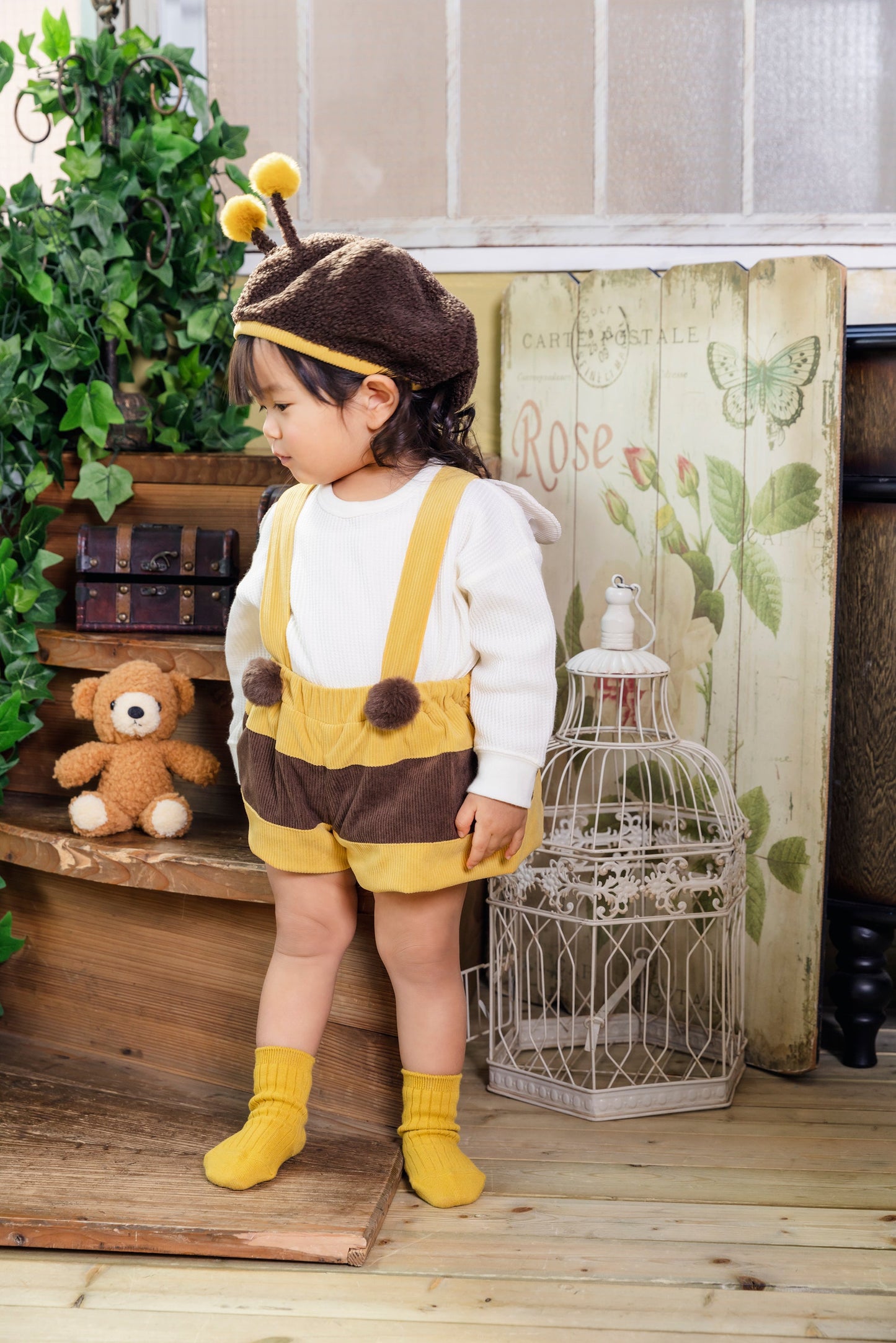 コスプレ ベビー 赤ちゃん ハチ 蜂 動物 ハニーテイル ハッチ 80cm イエロー【クリアストーン】