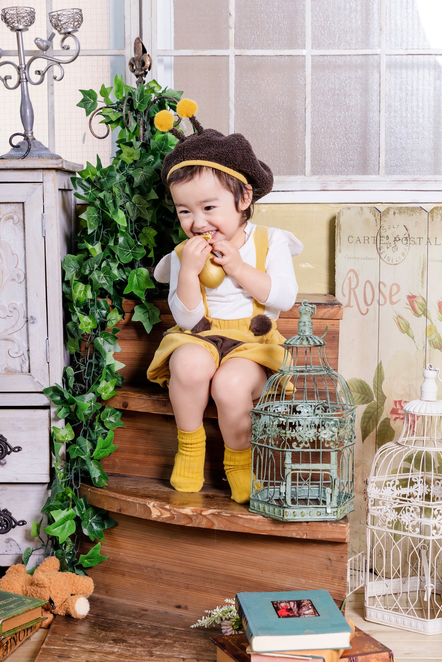 コスプレ ベビー 赤ちゃん ハチ 蜂 動物 ハニーテイル ハッチ 80cm イエロー【クリアストーン】