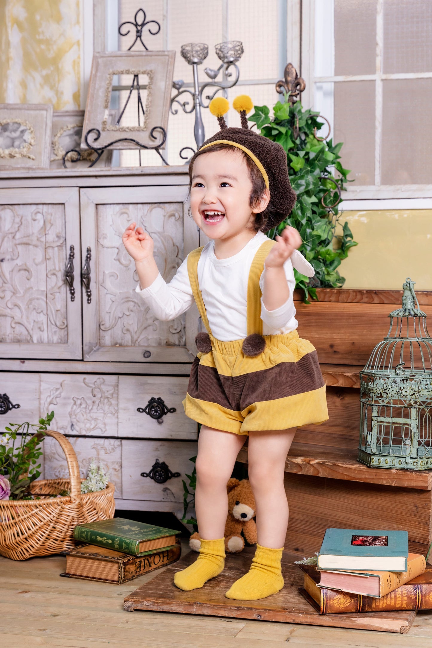 コスプレ ベビー 赤ちゃん ハチ 蜂 動物 ハニーテイル ハッチ 80cm イエロー【クリアストーン】