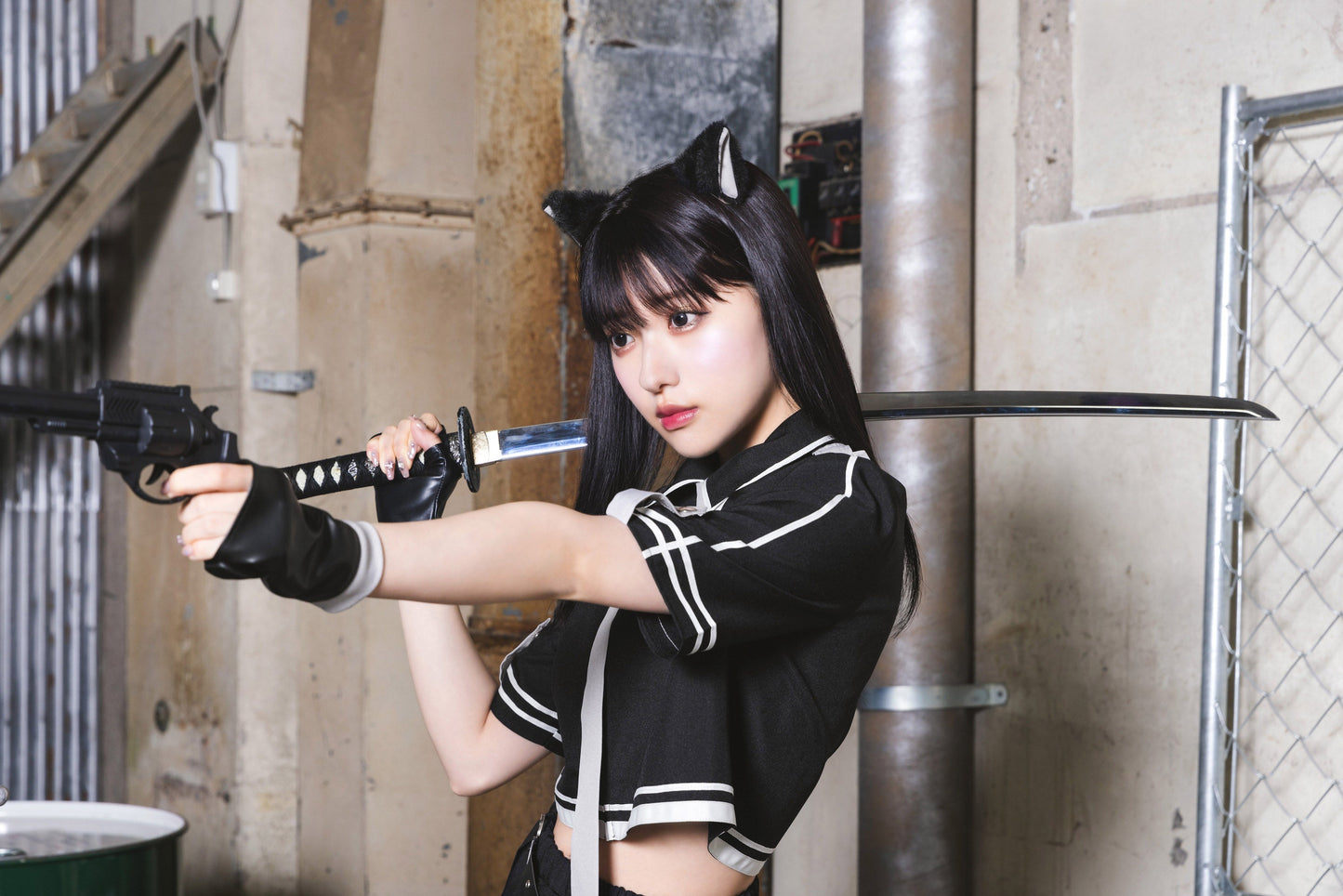 コスプレ 戦闘 黒猫 サイバー モノキューレ キャット レディース フリーサイズ ブラック【クリアストーン】