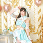 《えなこちゃん監修》 コスプレ メイド服 20周年 アニバーサリーメイド セパレート レディース フリーサイズ ミントグリーン【クリアストーン】