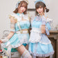 《えなこちゃん監修》 コスプレ メイド服 20周年 アニバーサリーメイド セパレート レディース フリーサイズ ミントグリーン【クリアストーン】