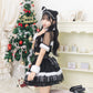 《JamsCollection着用》 コスプレ ねこ サンタ クリスマス リリパレ ルナキャット/アルテミスキャット レディース フリーサイズ ブラック/ホワイト 【クリアストーン】♡