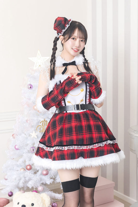 [New]《JamsCollection着用》コスプレ サンタ クリスマス リリパレ マーチングサンタ  レディース フリーサイズ レッド【クリアストーン】