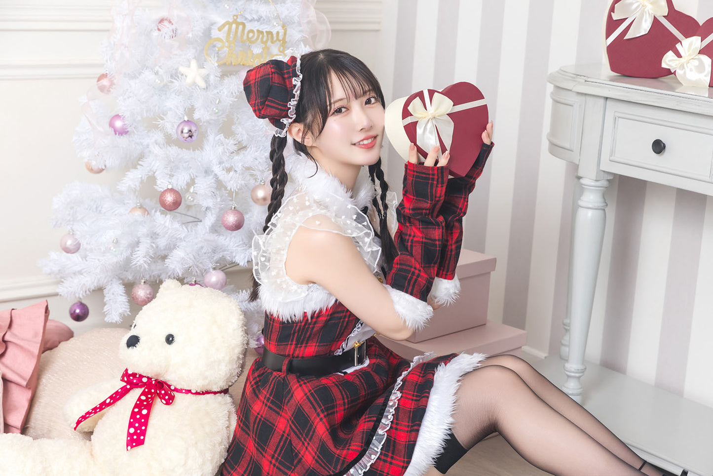 [New]《JamsCollection着用》コスプレ サンタ クリスマス リリパレ マーチングサンタ  レディース フリーサイズ レッド【クリアストーン】