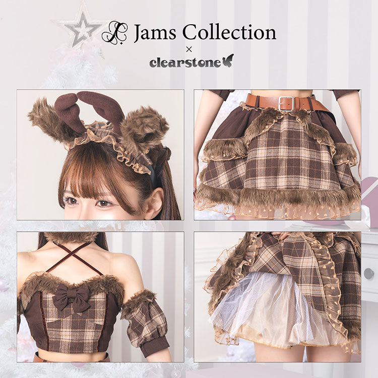 [New]《JamsCollection着用》コスプレ トナカイ クリスマス リリパレ ブラウニートナカイ  レディース フリーサイズ ブラウン【クリアストーン】