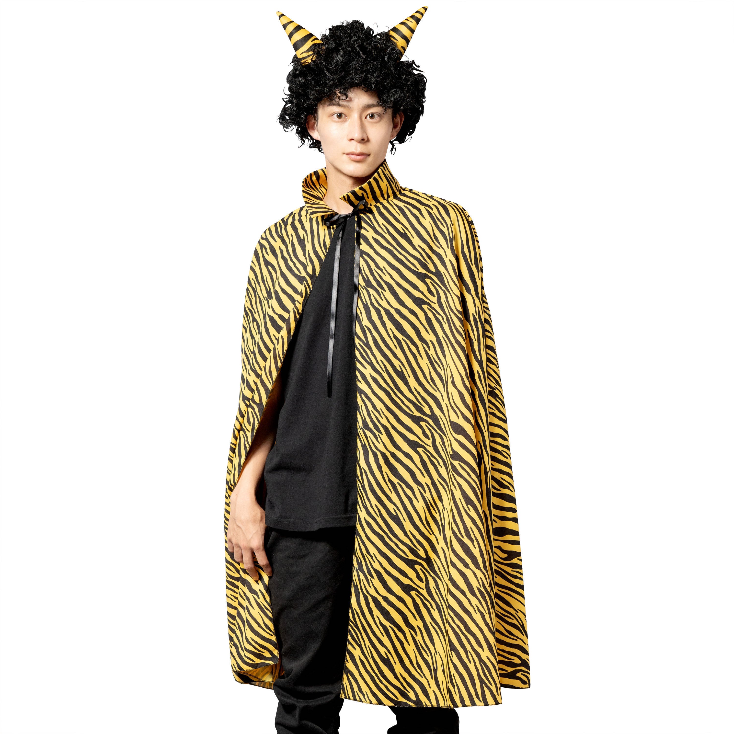 コスプレ 節分 鬼 トラ柄マント トラ柄 マント メンズ フリーサイズ