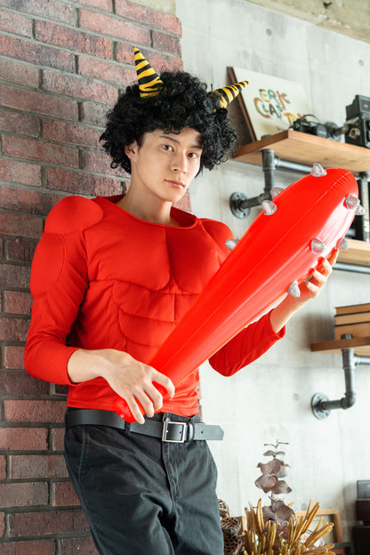 コスプレ 節分 鬼 ドデカこん棒 76cm ユニセックス ブラック/レッド 【クリアストーン】