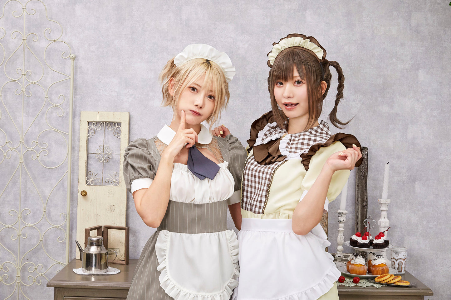 コスプレ メイド バレンタイン ミルクココアメイド レディース グレー 【クリアストーン】