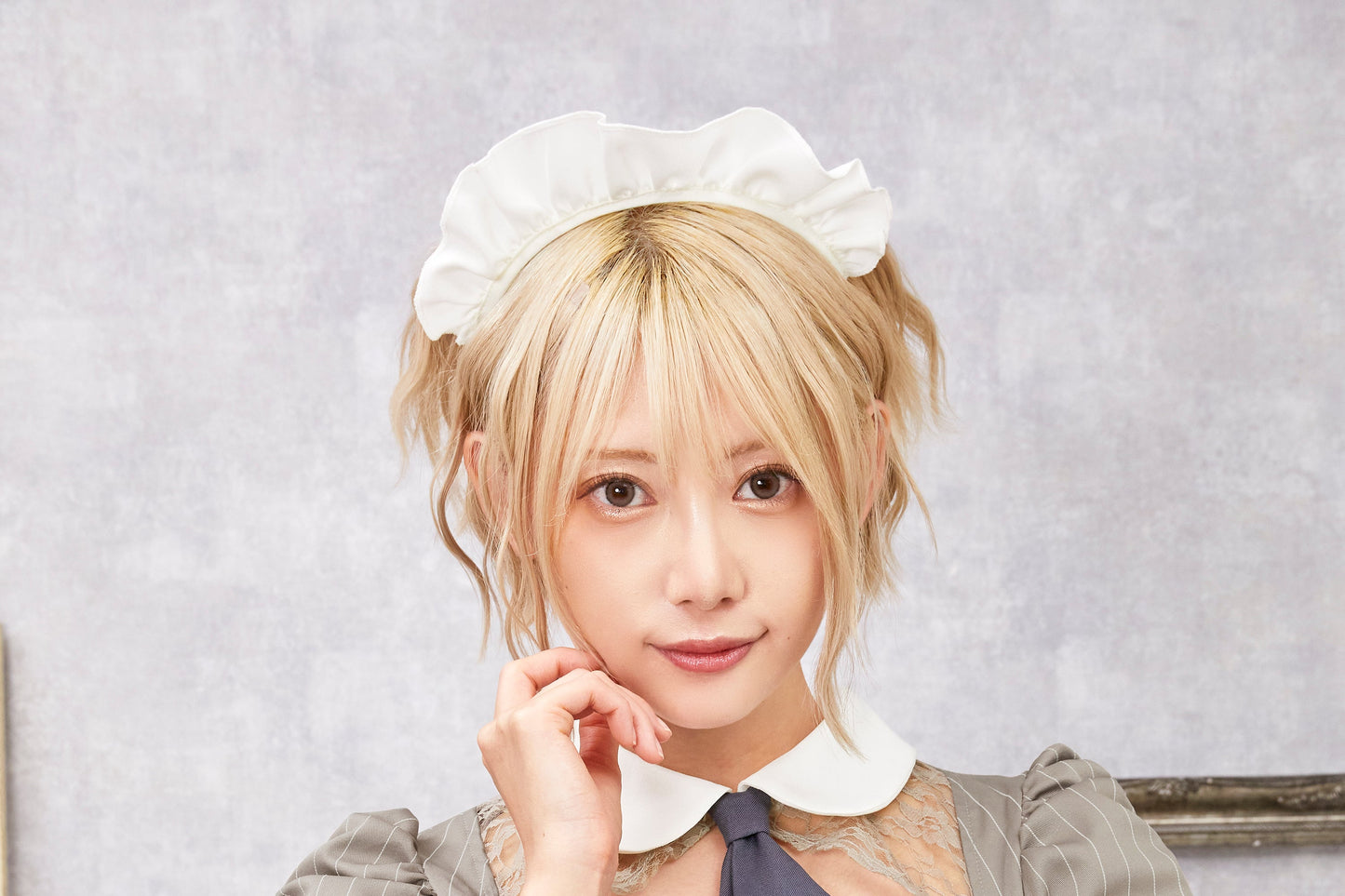 コスプレ メイド バレンタイン ミルクココアメイド レディース グレー 【クリアストーン】