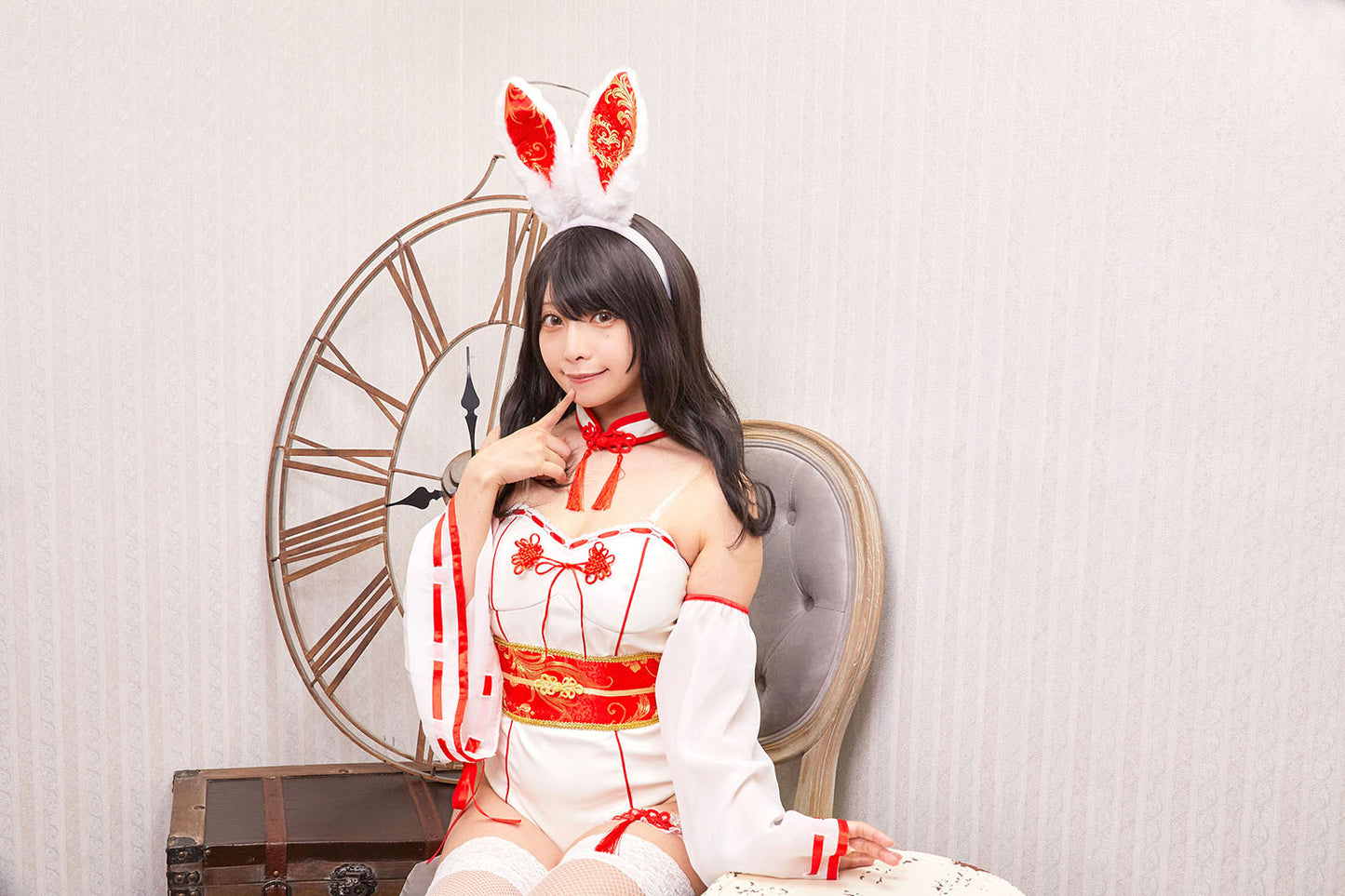 コスプレ 巫女 バニーガール シュガーウィップ 巫女バニー レディース フリーサイズ ホワイト【クリアストーン】