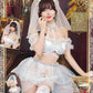 コスプレ 花嫁 ジューンブライド クリスタルブライド レディース フリーサイズ ホワイト×シルバー【クリアストーン】