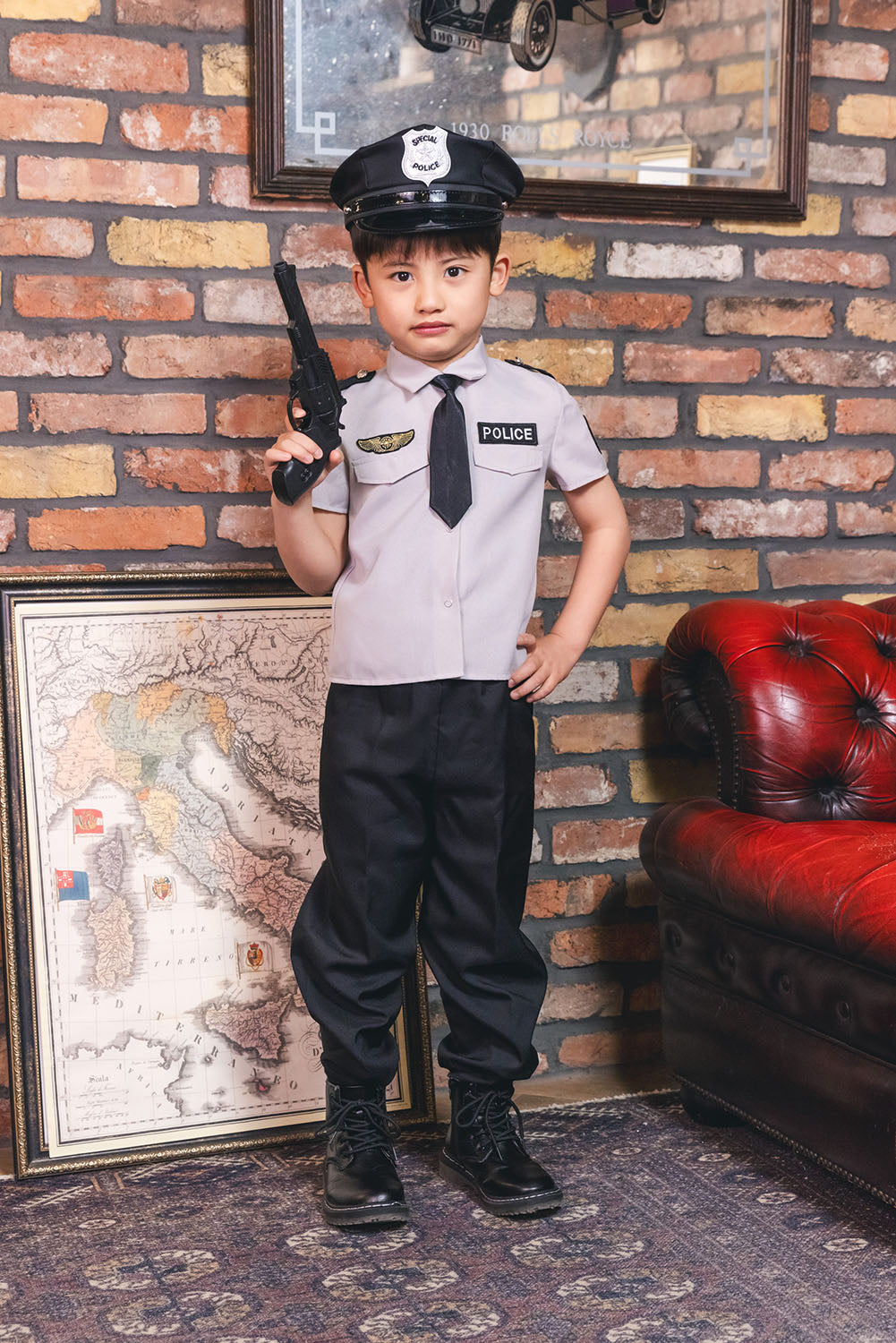 [New] コスプレ キッズ こども ハロウィン グレイポリスパンツ 120/140cm グレー 【クリアストーン】