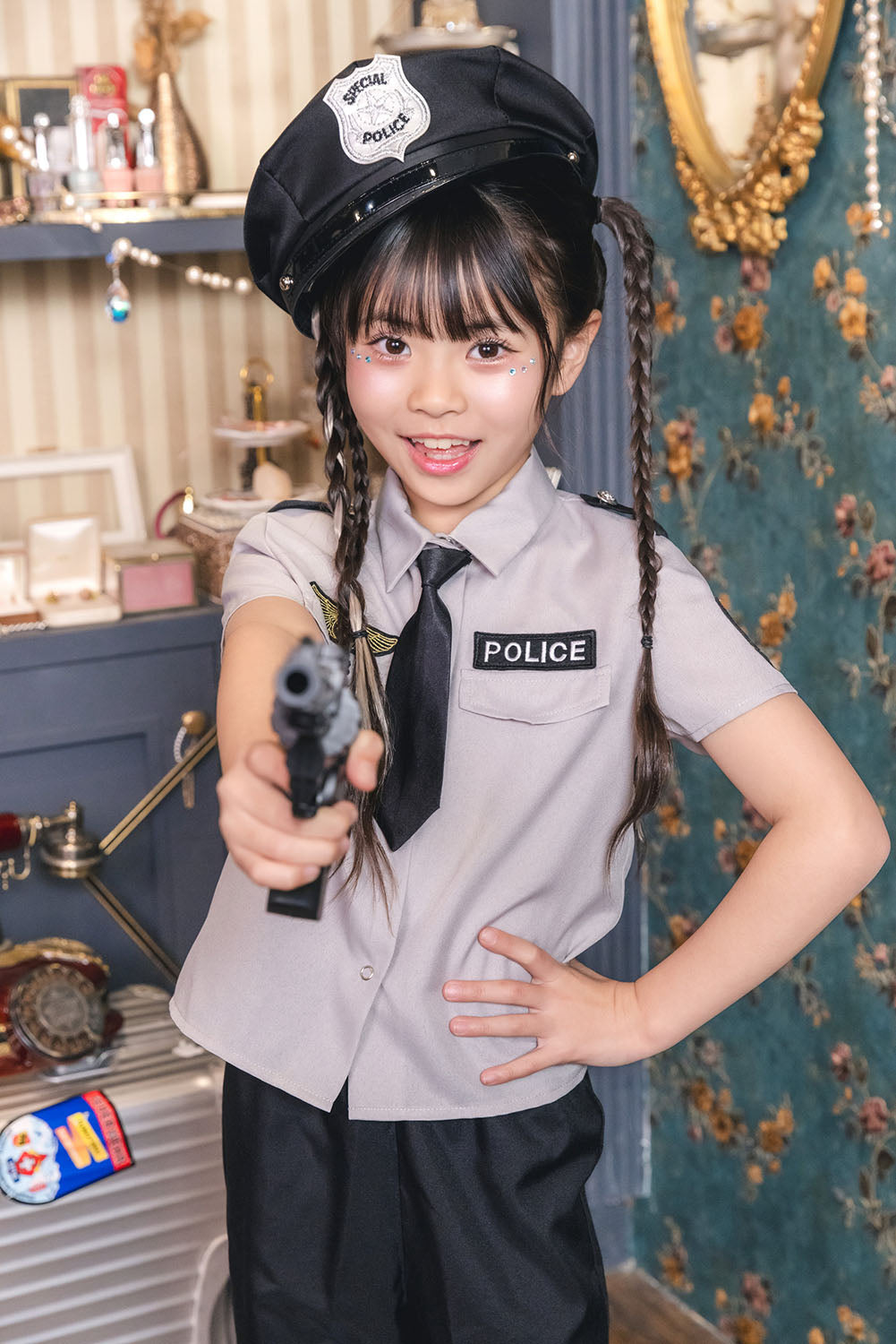 [New] コスプレ キッズ こども ハロウィン グレイポリスパンツ 120/140cm グレー 【クリアストーン】