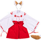 [New] コスプレ キッズ こども ハロウィン きつね巫女 120/140cm ホワイト レッド【クリアストーン】