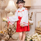 [New] コスプレ キッズ こども ハロウィン きつね巫女 120/140cm ホワイト レッド【クリアストーン】
