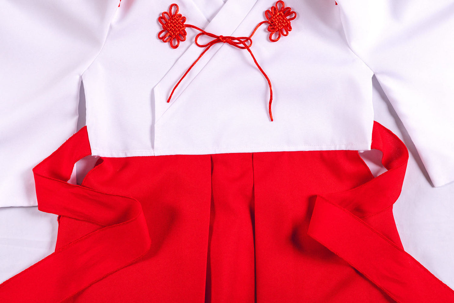 [New] コスプレ キッズ こども ハロウィン きつね巫女 120/140cm ホワイト レッド【クリアストーン】