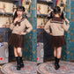 コスプレ キッズ こども ハロウィン 制服 ブラウンセーラー 120/140cm ブラウン【クリアストーン】