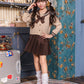 コスプレ キッズ こども ハロウィン 制服 ブラウンセーラー 120/140cm ブラウン【クリアストーン】