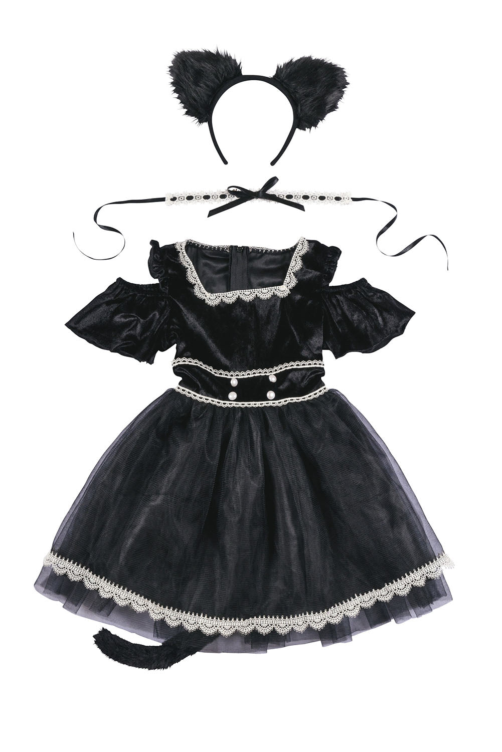 [New] コスプレ キッズ こども ハロウィン ミミシャノワール 120/140cm ブラック【クリアストーン】