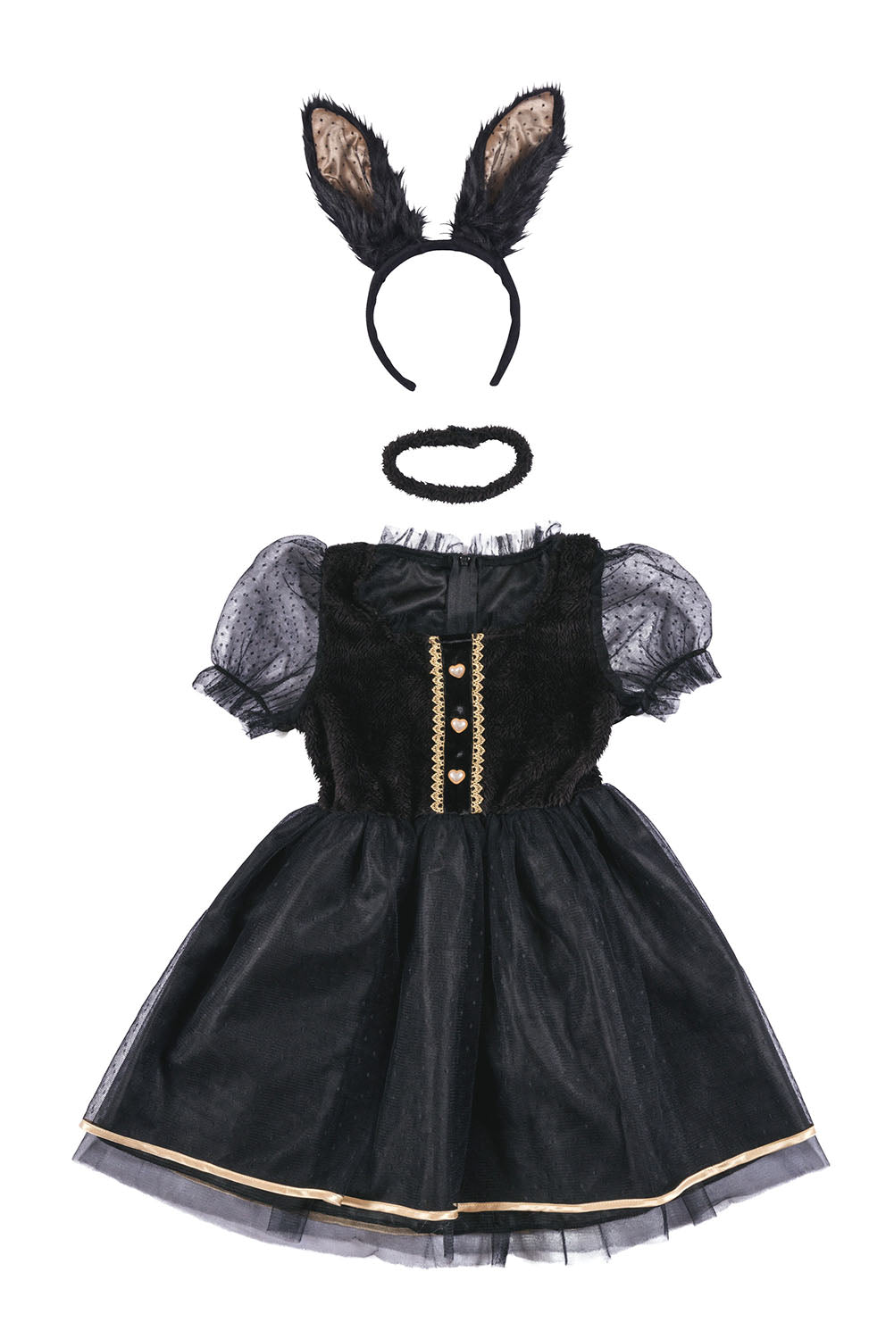 [New] コスプレ キッズ こども ハロウィン ミミラパンノワール 120/140cm ブラック【クリアストーン】