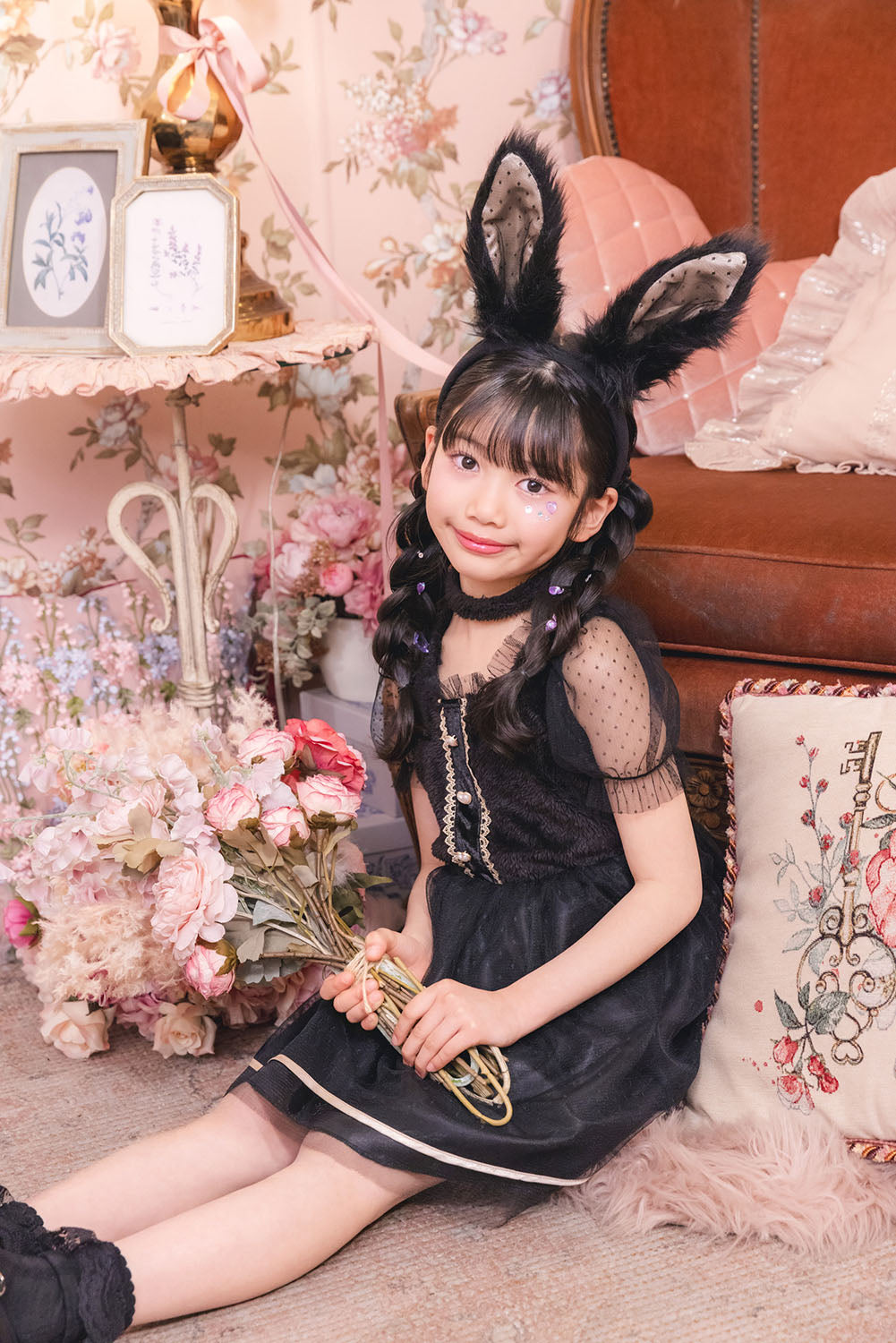 [New] コスプレ キッズ こども ハロウィン ミミラパンノワール 120/140cm ブラック【クリアストーン】