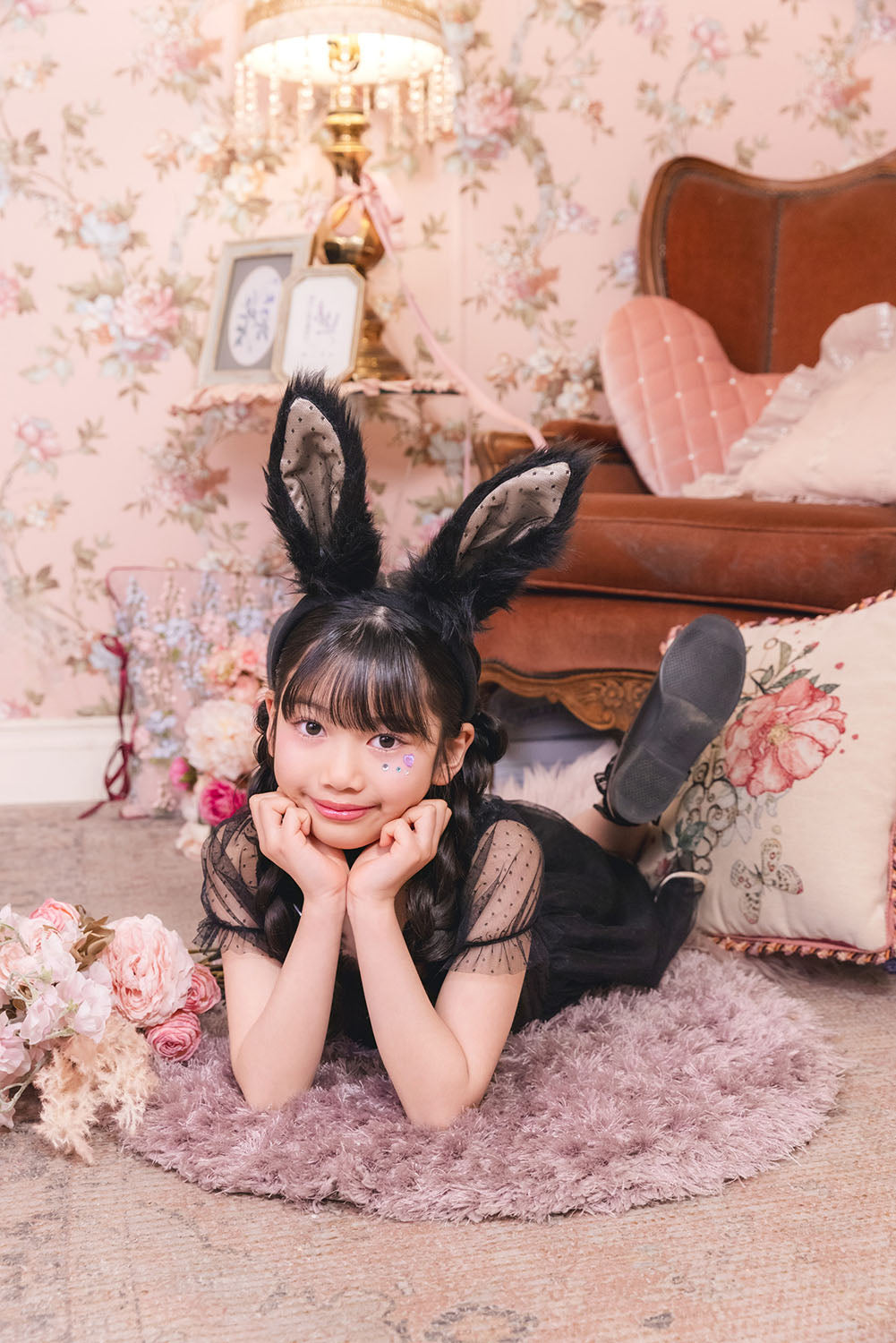 [New] コスプレ キッズ こども ハロウィン ミミラパンノワール 120/140cm ブラック【クリアストーン】