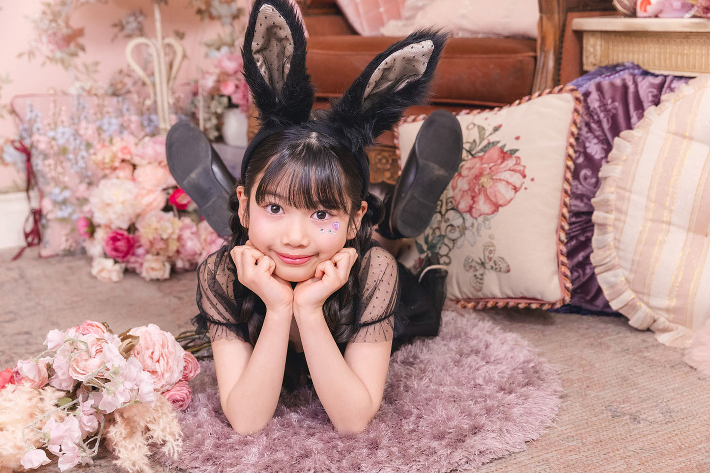 [New] コスプレ キッズ こども ハロウィン ミミラパンノワール 120/140cm ブラック【クリアストーン】