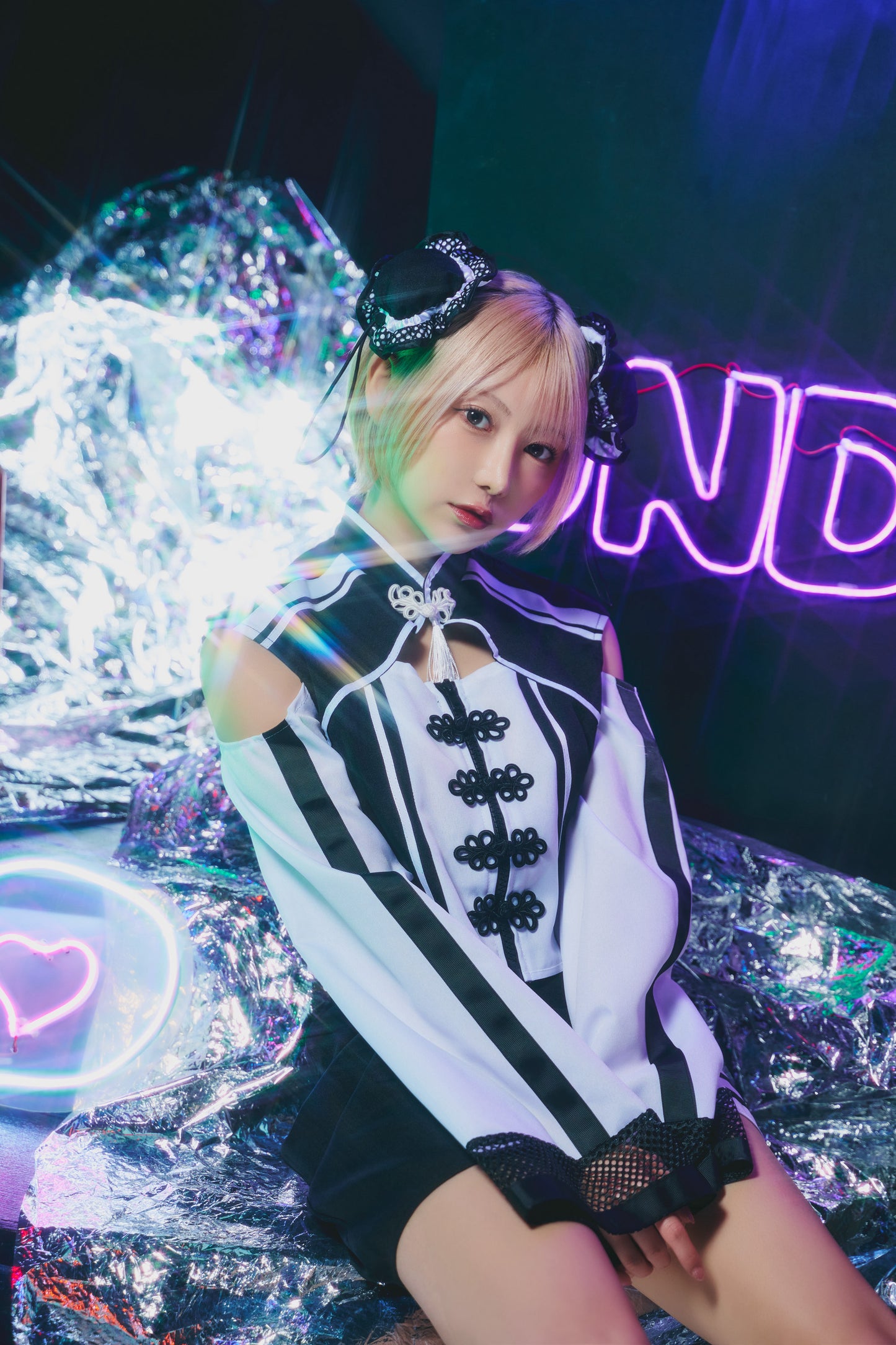 コスプレ ハロウィン ジャージチャイナ ニュークラッシュ チャイナ レディース フリーサイズ ブラック【クリアストーン】♡