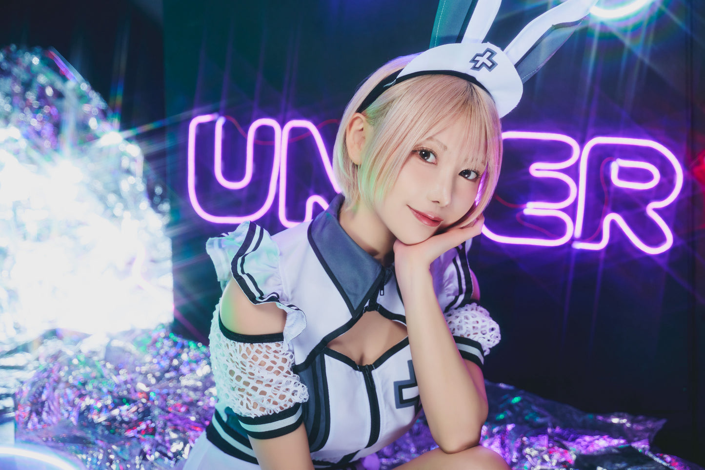 コスプレ ハロウィン うさぎ ナース ニュークラッシュ ラビットナース レディース フリーサイズ ホワイト【クリアストーン】♡