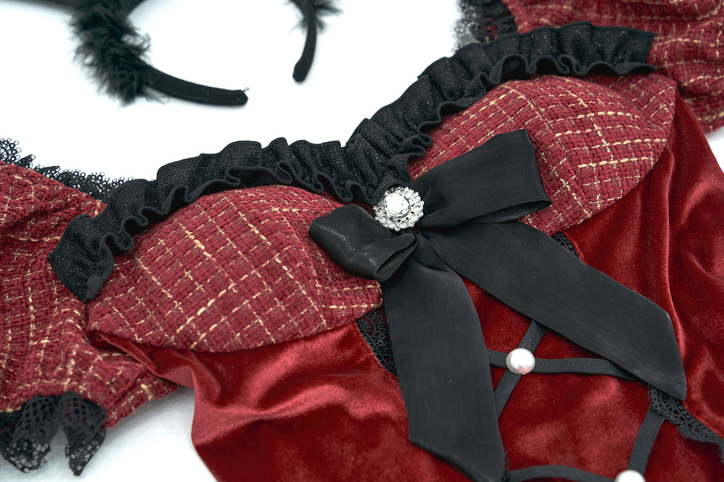 《神谷泉水ちゃん着用》 コスプレ ハロウィン バニーガール リュクステラ ルージュバニー レディース フリーサイズ レッド 【クリアストーン】