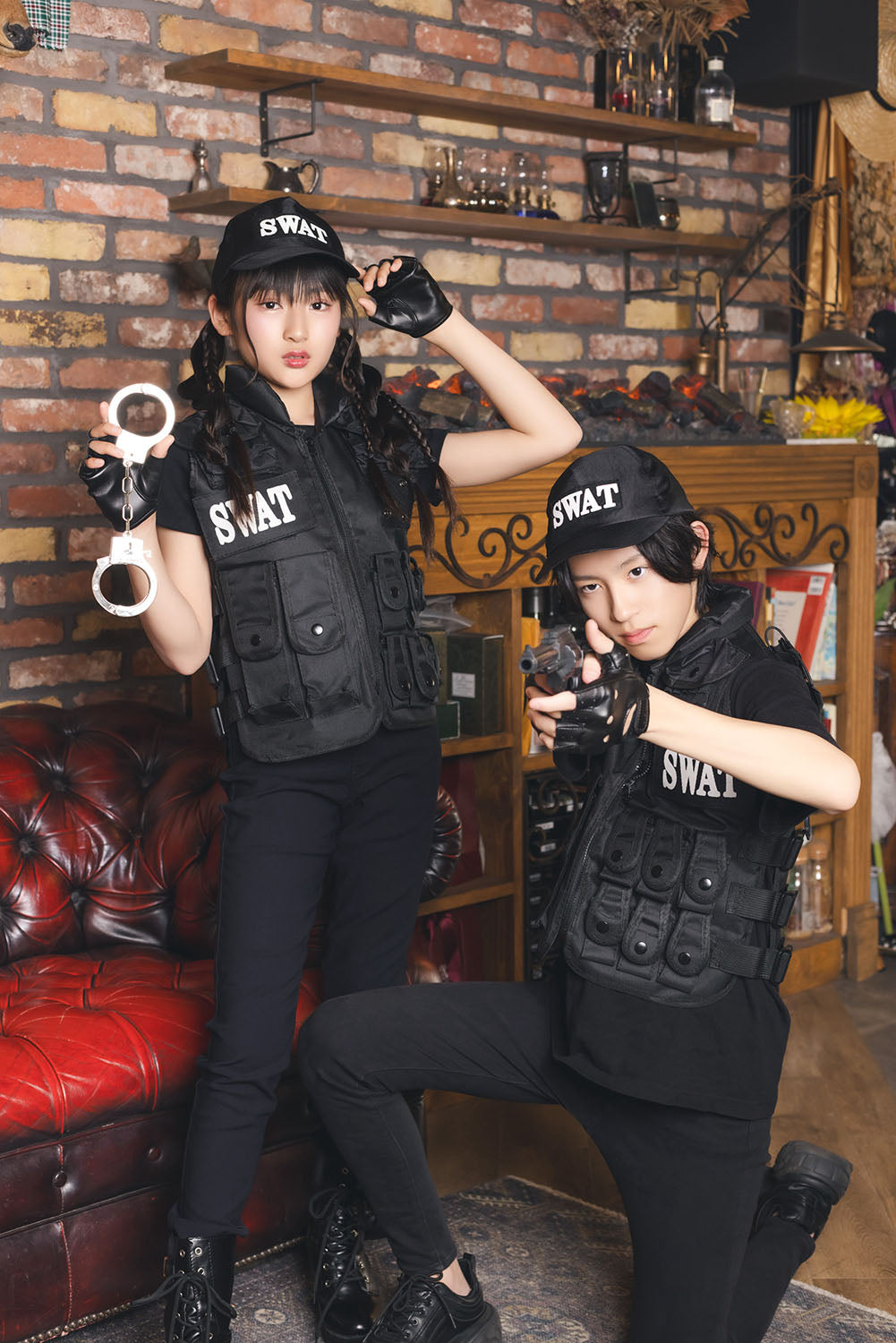 コスプレ ジュニア COSCHU! SWAT キッズ ユニセックス 150cm ブラック