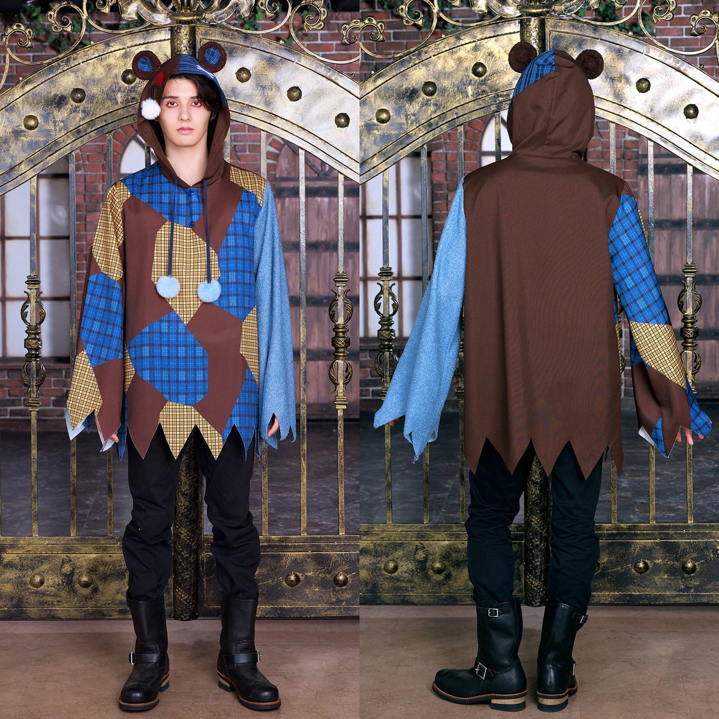 コスプレ ハロウィン ゾンビ くま ネオゾンビ ブロークンベア ユニセックス ブルー【クリアストーン】