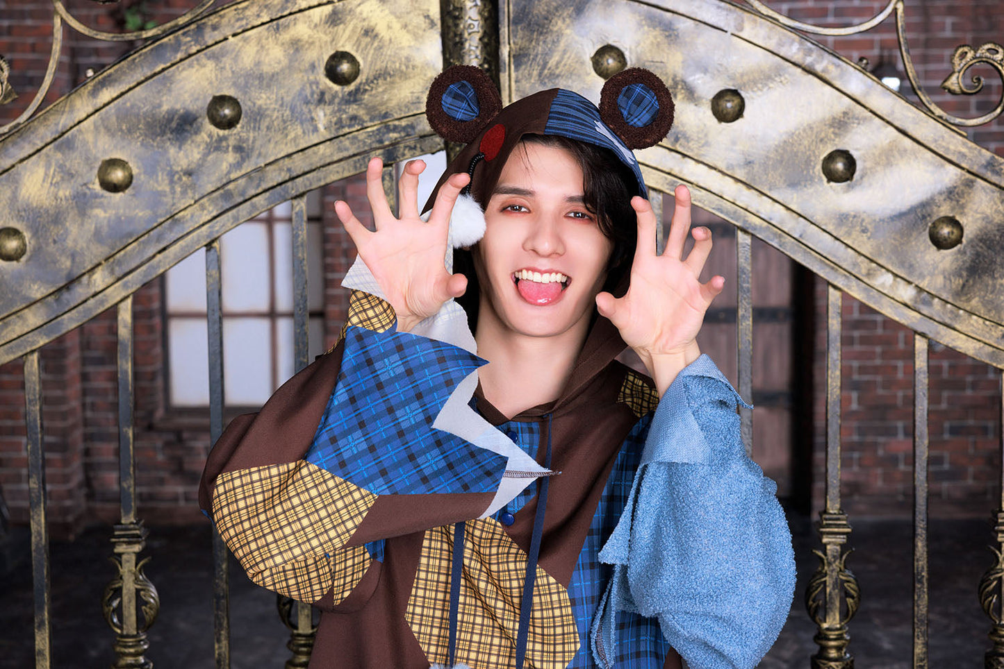 コスプレ ハロウィン ゾンビ くま ネオゾンビ ブロークンベア ユニセックス ブルー【クリアストーン】