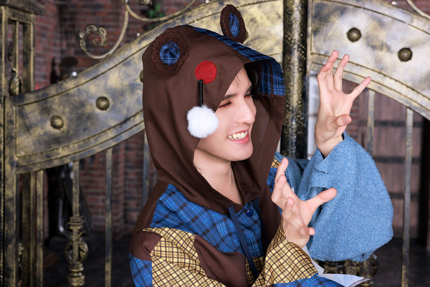 コスプレ ハロウィン ゾンビ くま ネオゾンビ ブロークンベア ユニセックス ブルー【クリアストーン】