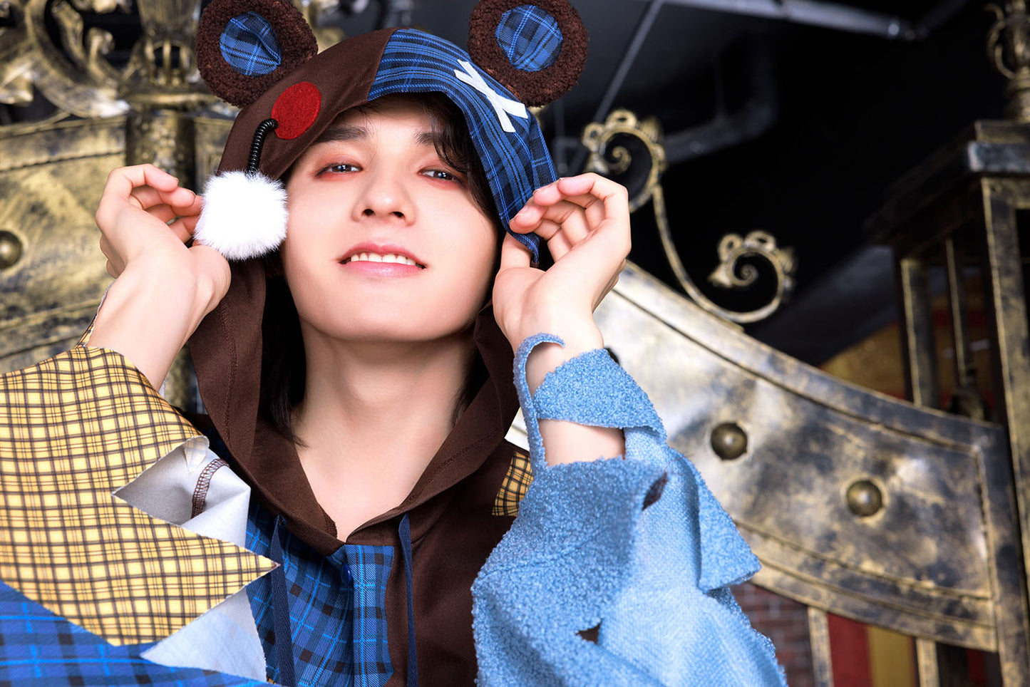 コスプレ ハロウィン ゾンビ くま ネオゾンビ ブロークンベア ユニセックス ブルー【クリアストーン】