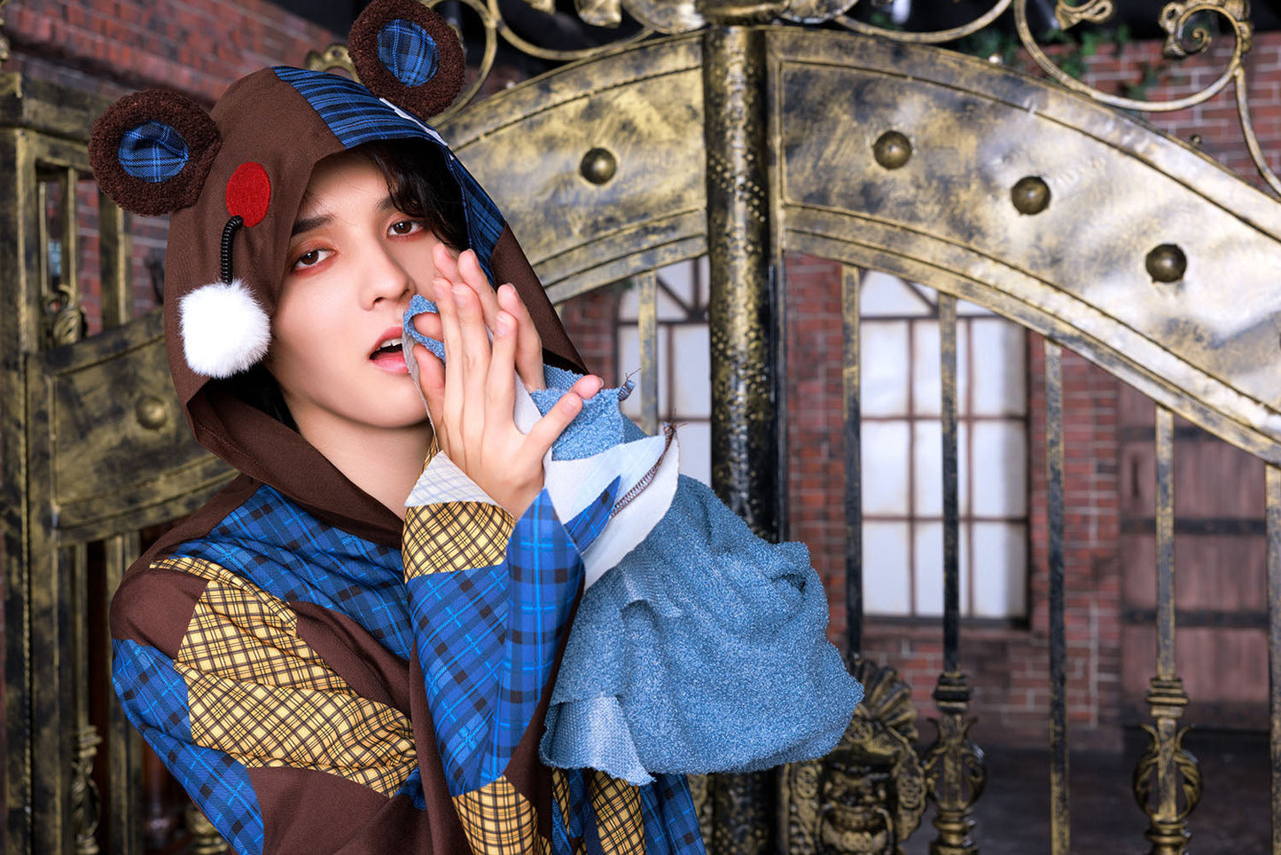 コスプレ ハロウィン ゾンビ くま ネオゾンビ ブロークンベア ユニセックス ブルー【クリアストーン】