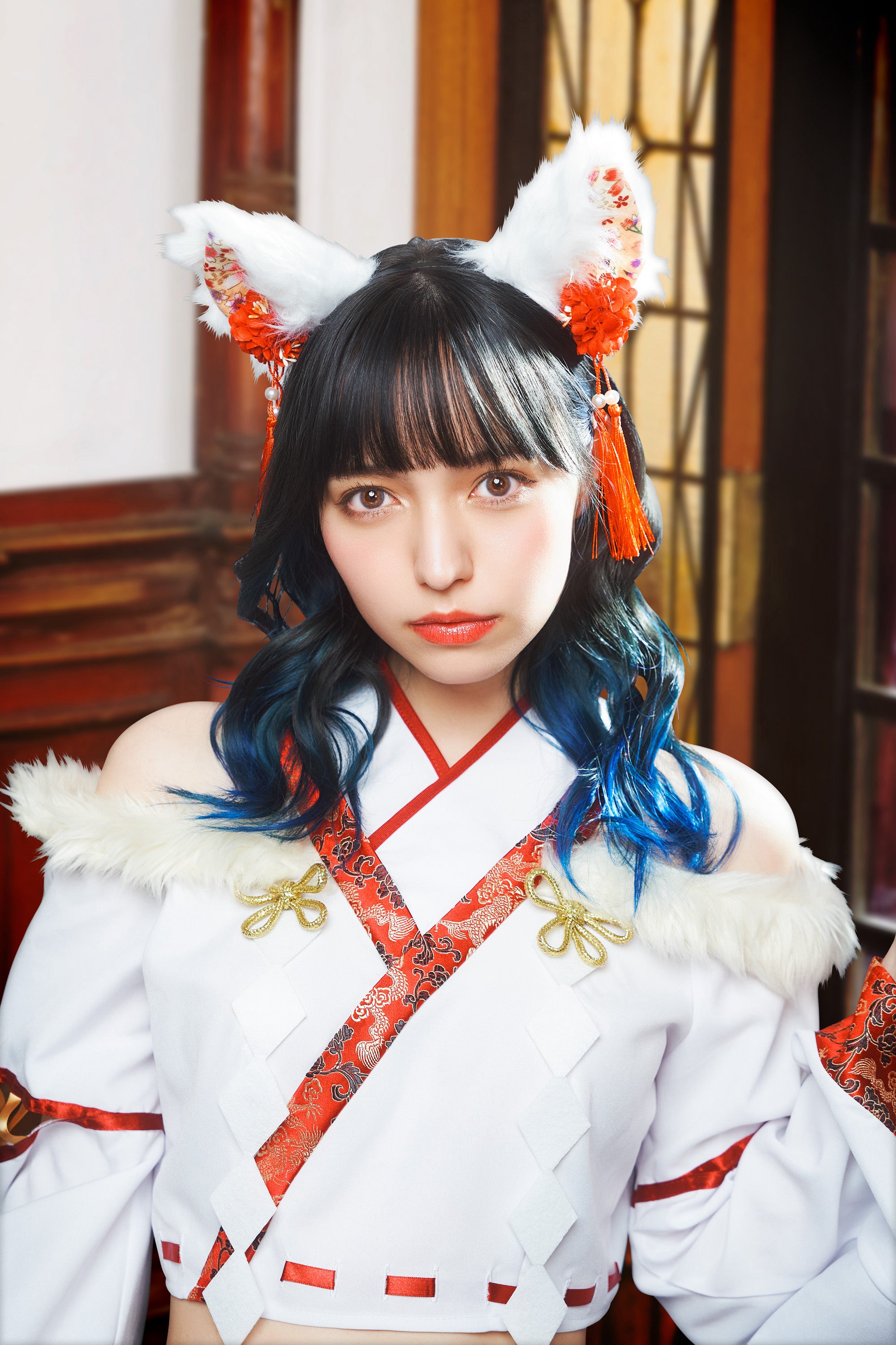 リアクタント新品同様カチューシャ試着のみ コスプレ - 和柄カチューシャ白猫/黒猫 | クリアストーン公式