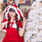 コスプレ ジュニア こども クリスマス メリープラムフェアリー うさぎケープサンタ 150cm 女の子 レッド 【クリアストーン】
