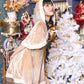 コスプレ ジュニア こども クリスマス メリープラムフェアリー リボンケープトナカイ 150cm 女の子 ベージュ【クリアストーン】