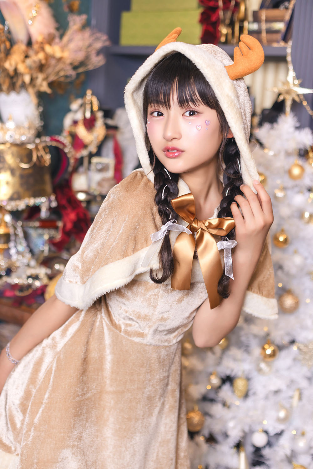 コスプレ ジュニア こども クリスマス メリープラムフェアリー リボン