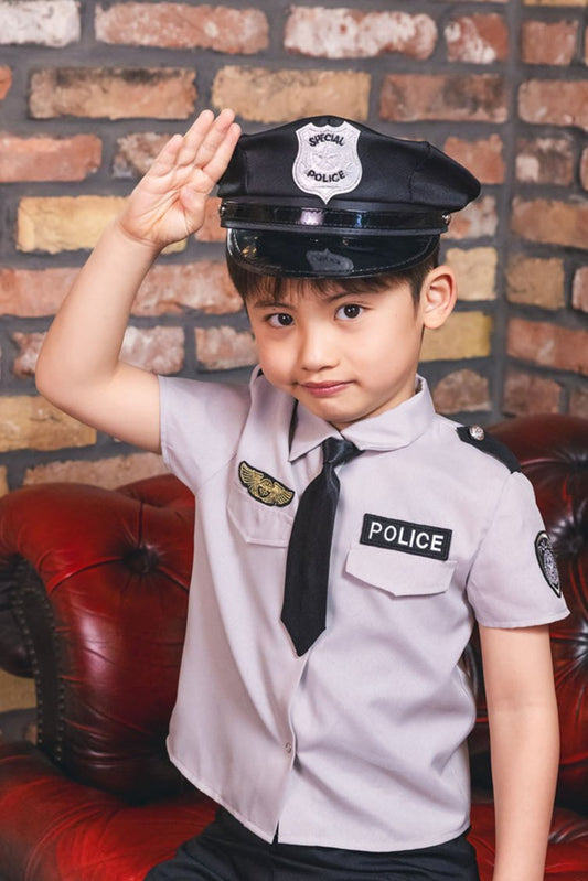 コスプレ ジュニア キッズ こども 帽子 ブラックポリスハット キッズサイズ ブラック【クリアストーン】