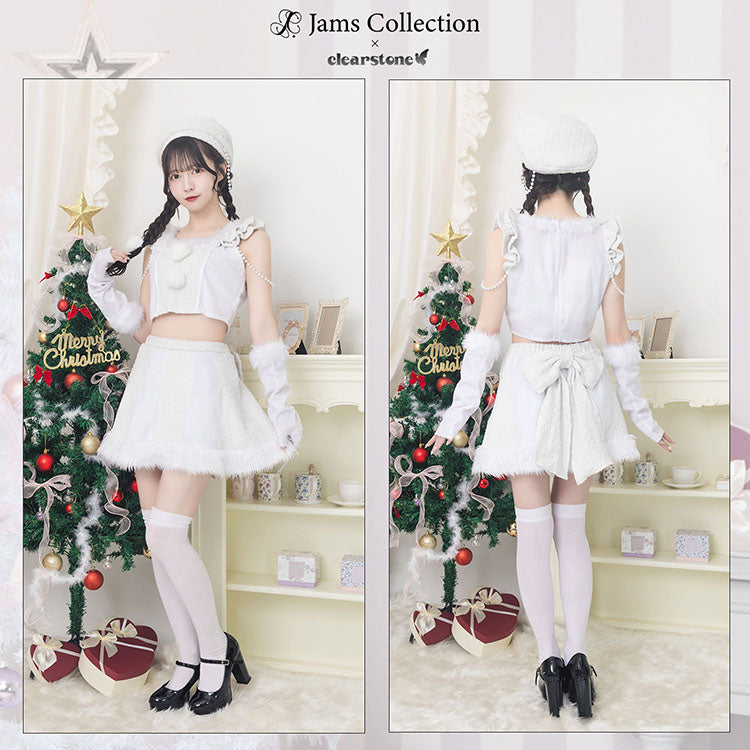 《JamsCollection着用》コスプレ サンタ クリスマス リリパレ メレンゲサンタ レディース フリーサイズ ホワイト【クリアストーン】♡
