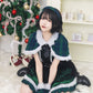 《JamsCollection着用》コスプレ サンタ クリスマス リリパレ チェックケープサンタ レディース フリーサイズ グリーン/レッド【クリアストーン】♡