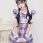 《JamsCollection着用》コスプレ リリパレ アイドルチェックメイド レディース フリーサイズ ブルー/ピンク/イエロー/パープル/ミント 【クリアストーン】♡