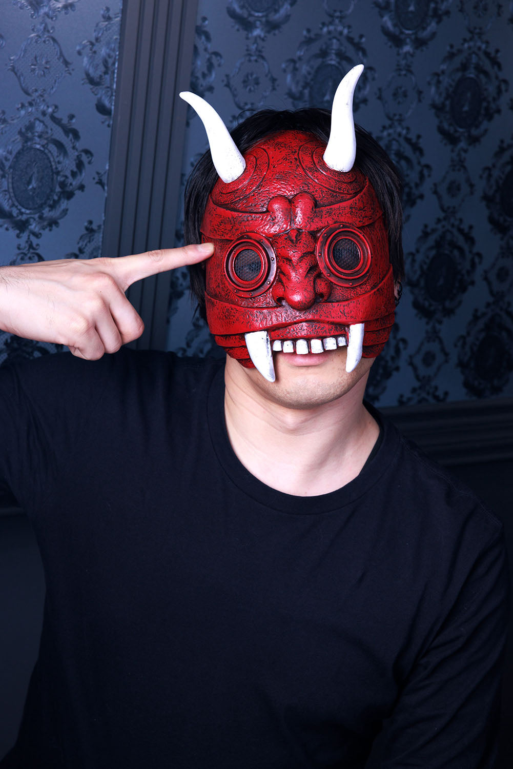 NEW] コスプレ 節分 鬼 お面 ハーフ鬼マスク UNISEX フリーサイズ
