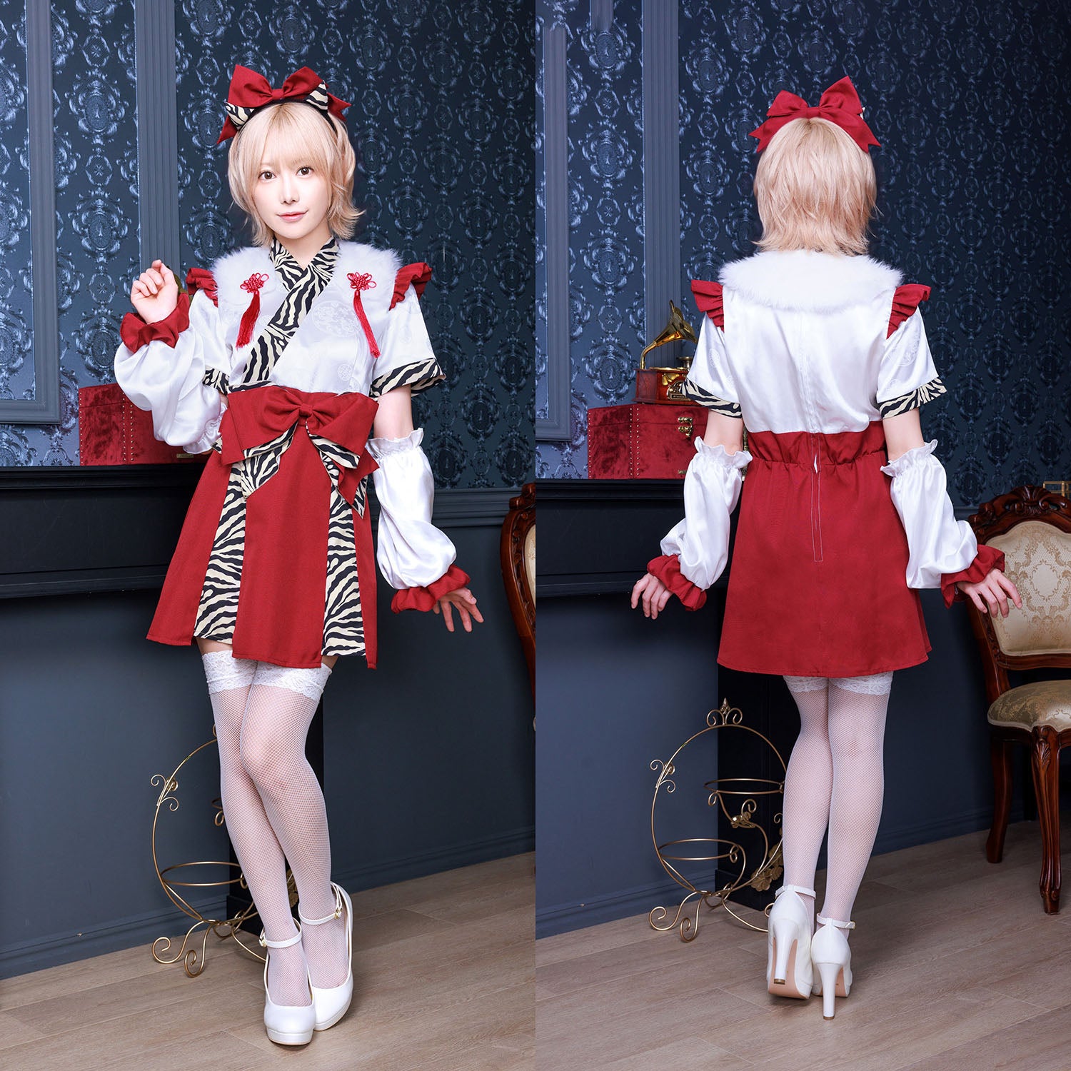 コスプレ 節分 INAZUMA鬼girl 巫女 フリーサイズ レディース レッド