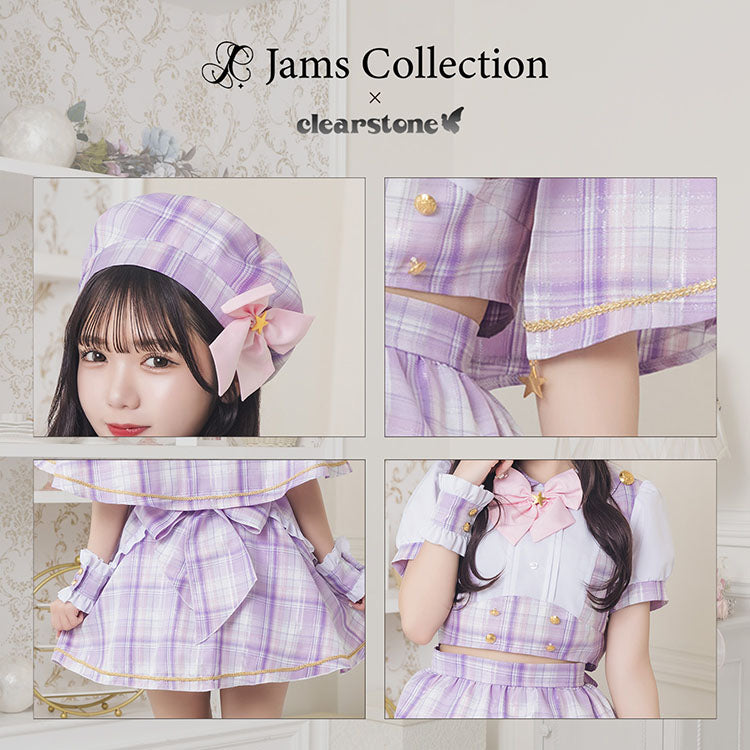 《JamsCollection着用》[New] コスプレ メイド 魔法少女 リリパレ マジカルケープメイド レディース フリーサイズ パープル【クリアストーン】