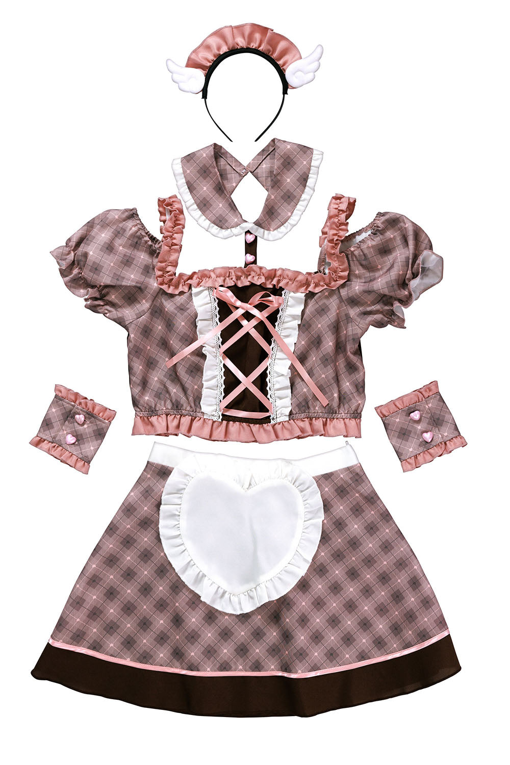 《JamsCollection・村望しおんちゃん、北乃咲久ちゃん着用》コスプレ バレンタイン メイド スイートキューピッド/ビターサキュバス レディース ブラウン【クリアストーン】♡