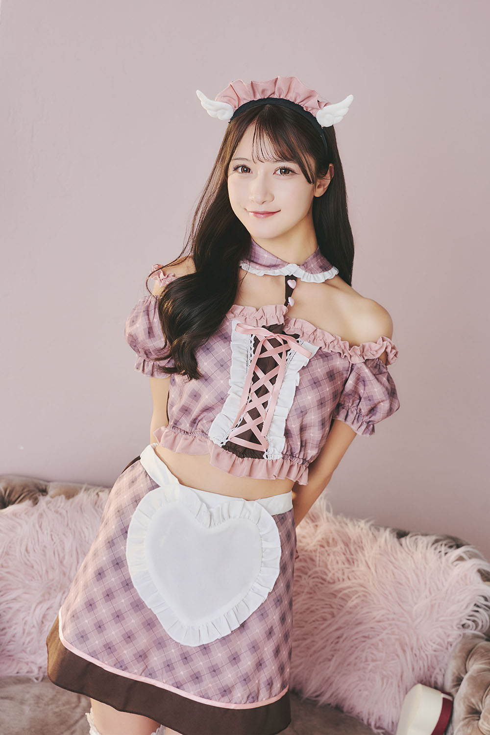 《JamsCollection・村望しおんちゃん、北乃咲久ちゃん着用》コスプレ バレンタイン メイド スイートキューピッド/ビターサキュバス レディース ブラウン【クリアストーン】♡